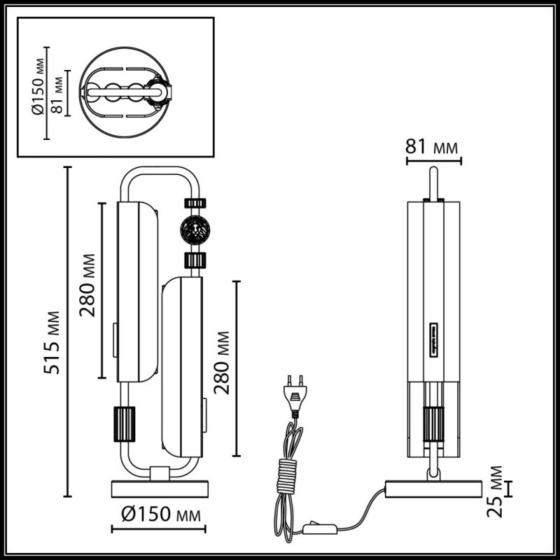 Настольная лампа Odeon Light 5467/10TL