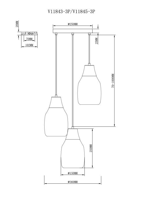 Подвесной светильник Moderli V11843-3P