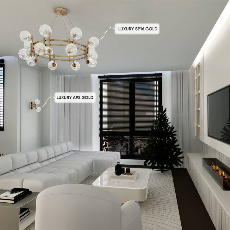 Подвесная люстра Crystal Lux LUXURY SP16 GOLD