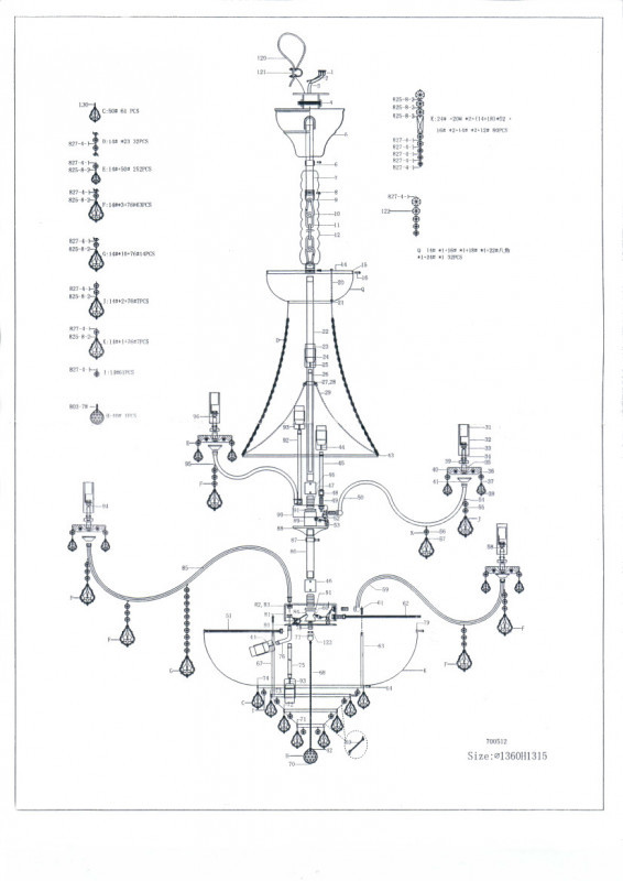Подвесная люстра Lightstar 700514