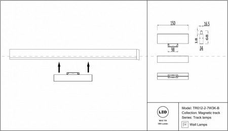 Накладной светильник Maytoni BASIS TR012-2-7W3K-B