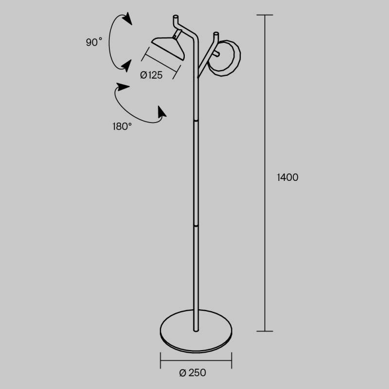 Торшер Maytoni MOD451FL-L16B3K