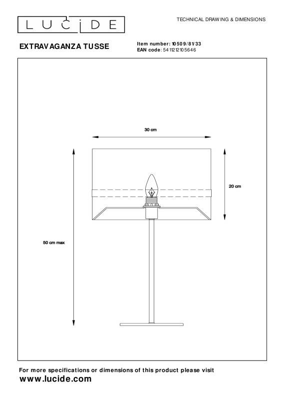 Настольная лампа LUCIDE 10509/81/33