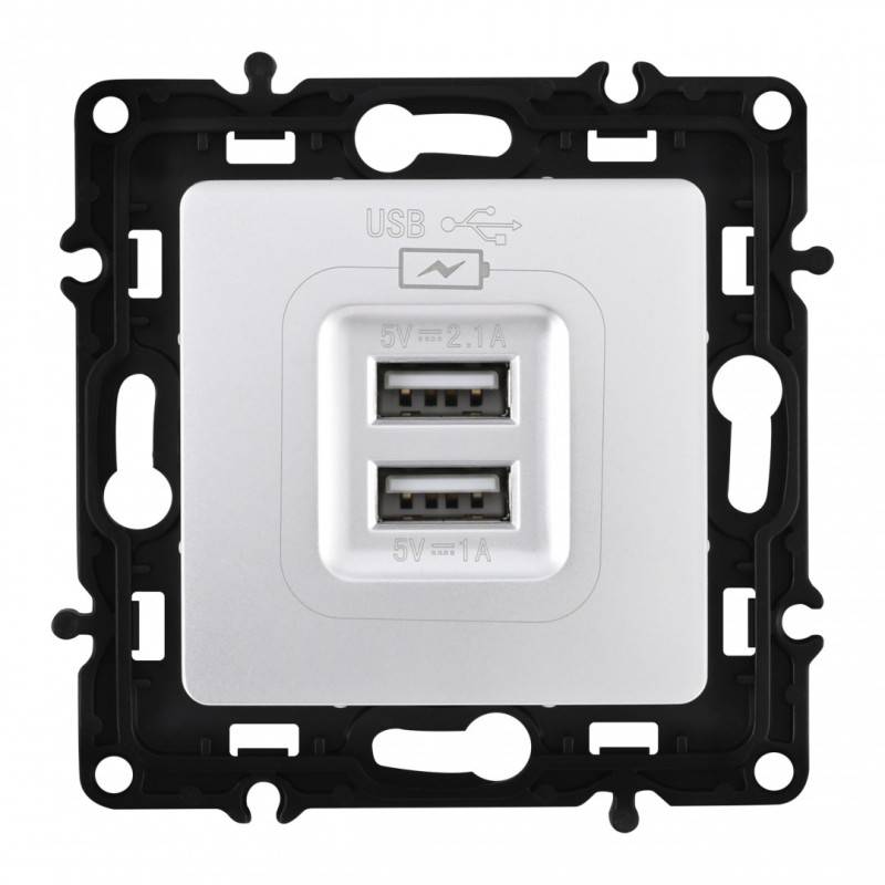 Розетка Arte Milano 217.46-1.silver