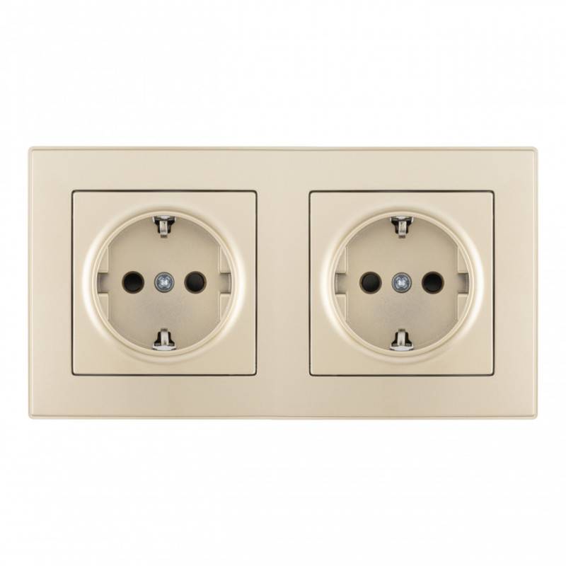 Розетка Arte Milano SET06-2-40-1x2 shampan