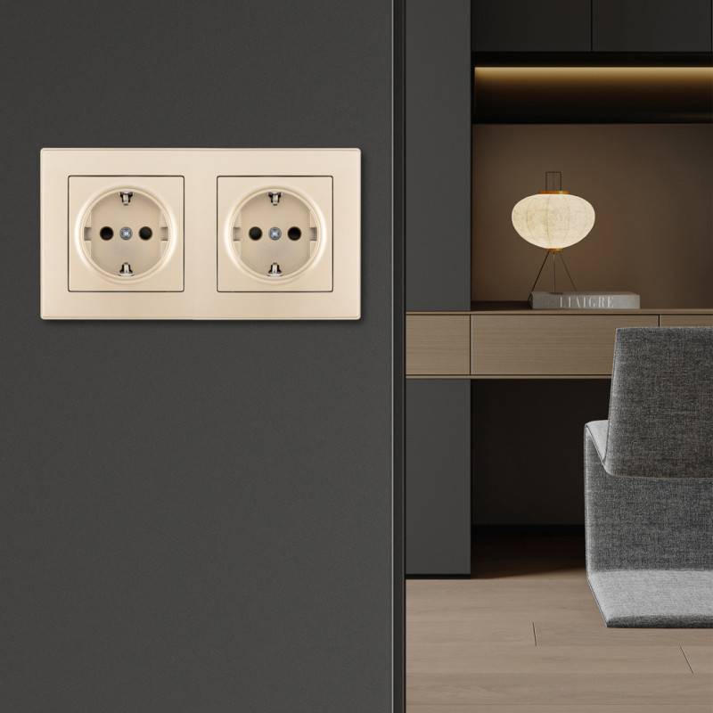 Розетка Arte Milano SET06-2-40-1x2 shampan