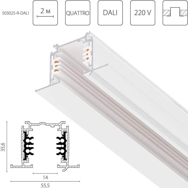 Шинопровод Lightstar 503025-R-DALI