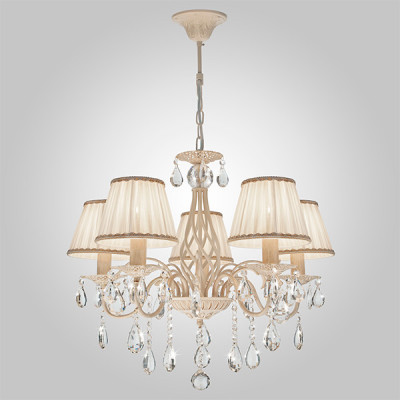 Подвесная люстра Eurosvet 10054/5 белый с золотом/прозрачный хрусталь Strots