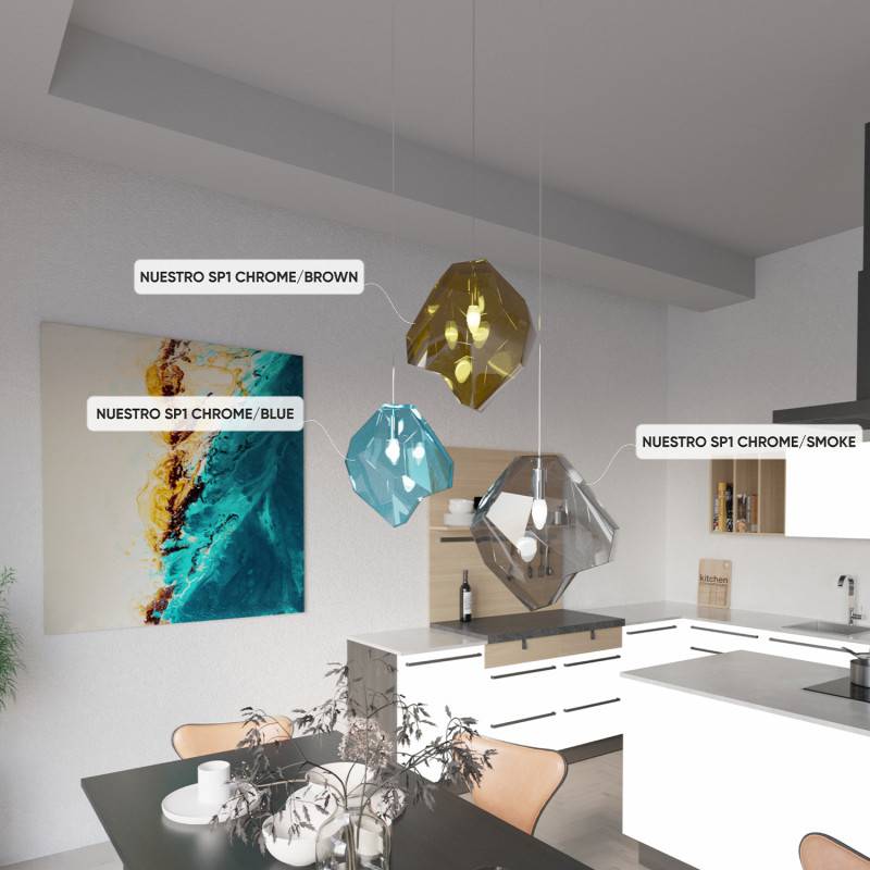 Потолочный детский светильник Crystal Lux NUESTRO SP1 CHROME/BLUE