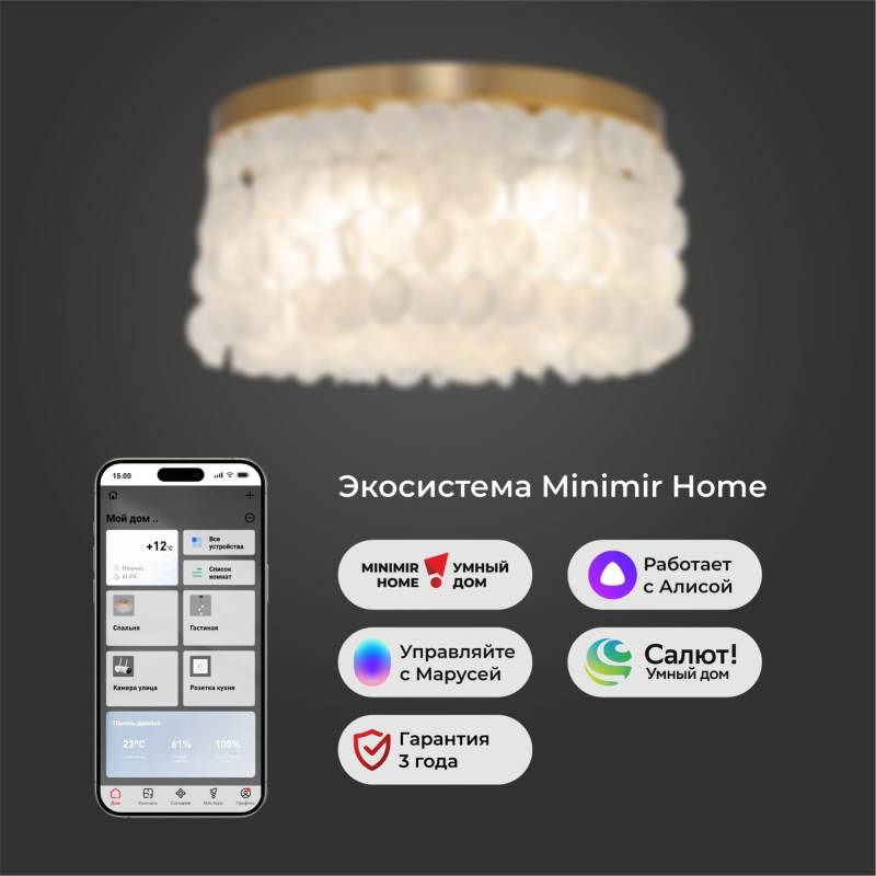 Накладная люстра Eurosvet 60084/5 латунь/перламутр Smart