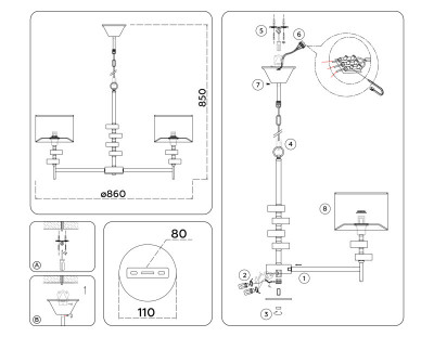 Подвесная люстра Ambrella Light LH71332
