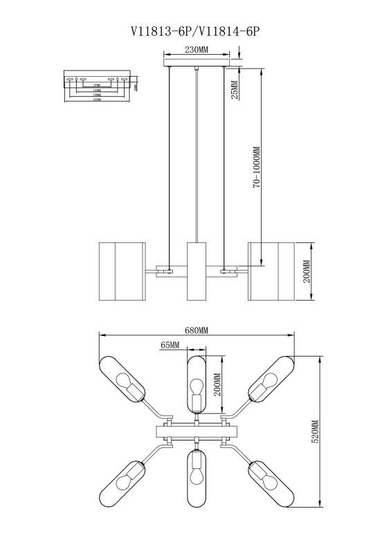 Подвесная люстра Moderli V11814-6P