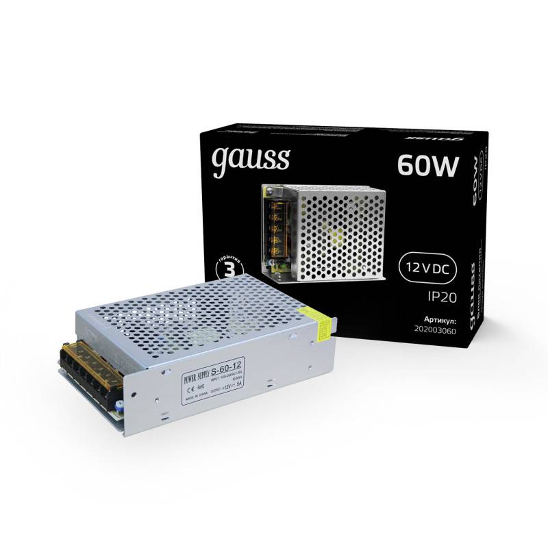 Блок питания для светодиодной ленты Gauss 202003060