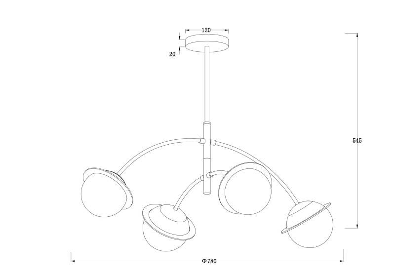 Люстра на штанге Freya FR5323CL-04CH