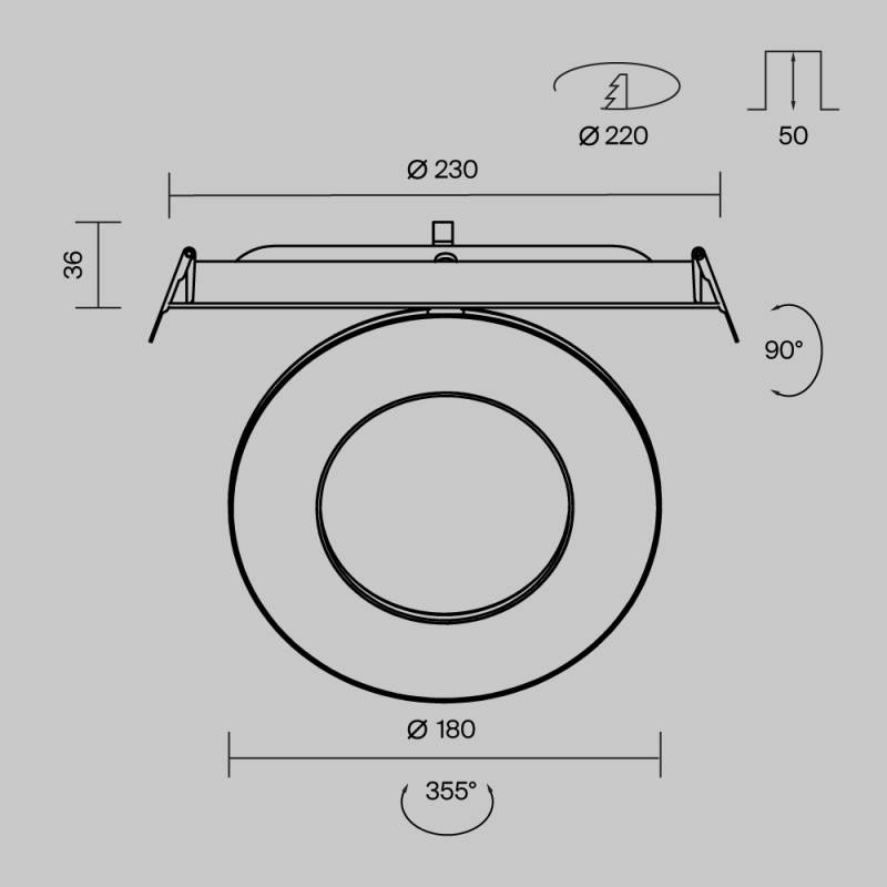 Встраиваемый светильник Maytoni Technical DL102-12W2.7K-B