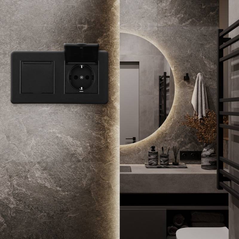 Розетка Arte Milano SET16-2-41-1x2 black