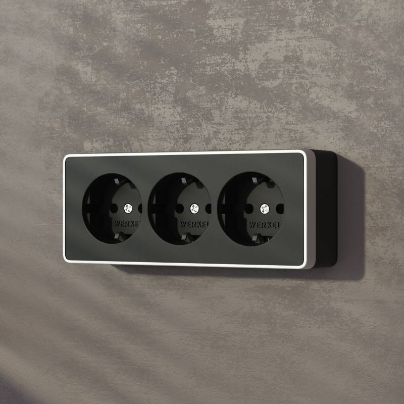 Розетка Werkel W5073134 черный с серебром
