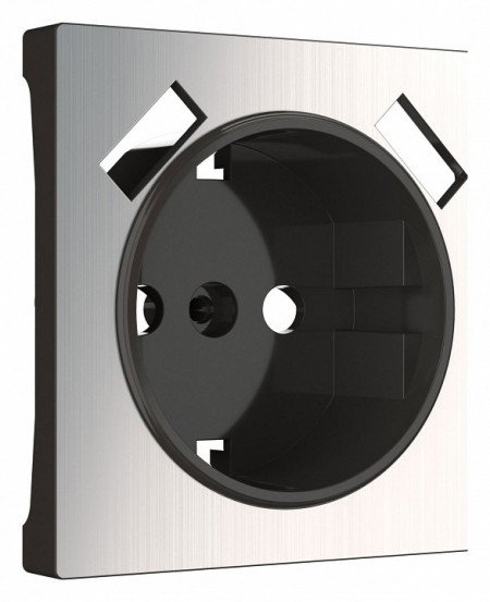 Накладка для розетки с заземлением и 2хUSB Werkel глянцевый никель W1179502