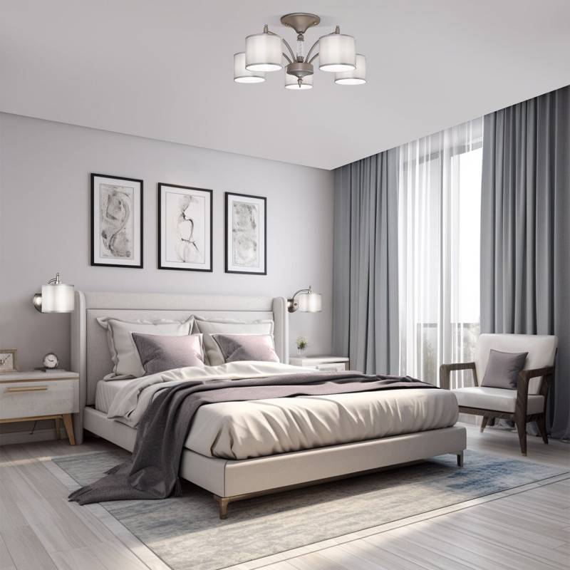 Люстра на штанге Eurosvet 60080/5 сатин-никель