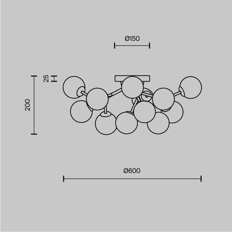Накладная люстра Maytoni MOD545CL-12BS