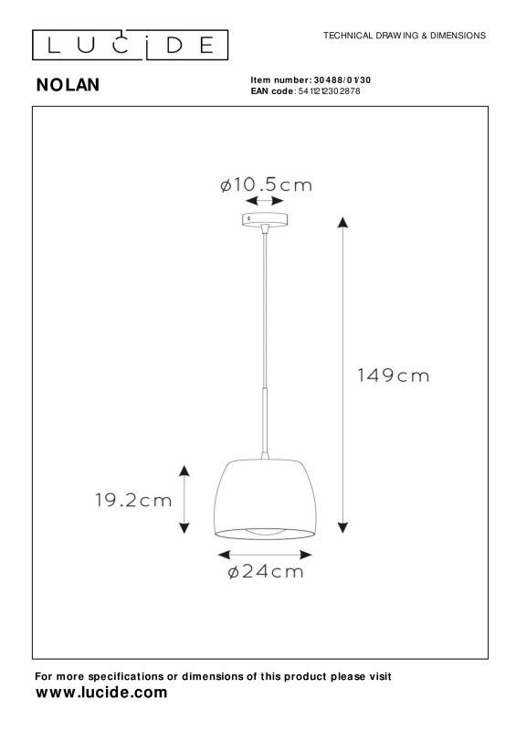 Подвесной светильник LUCIDE 30488/01/30