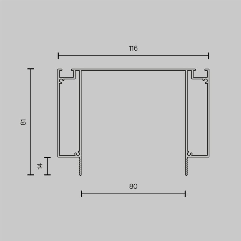 Профиль Maytoni Technical ALM-11681-PL-B-2M