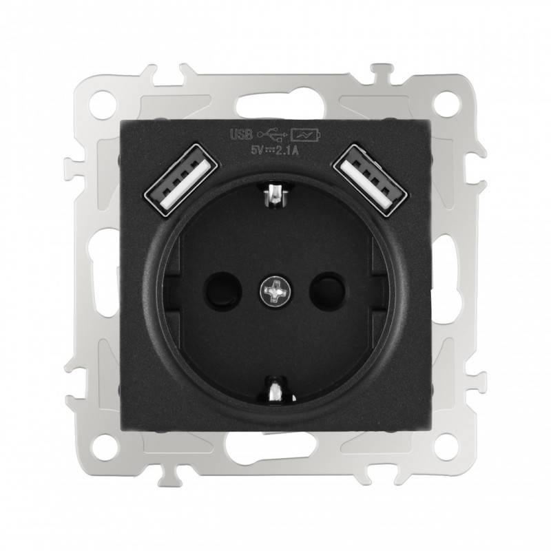 Розетка Arte Milano 206.47-1.black