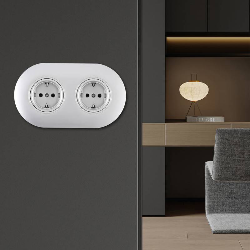 Розетка Arte Milano SET08-2-40-1x2 silver