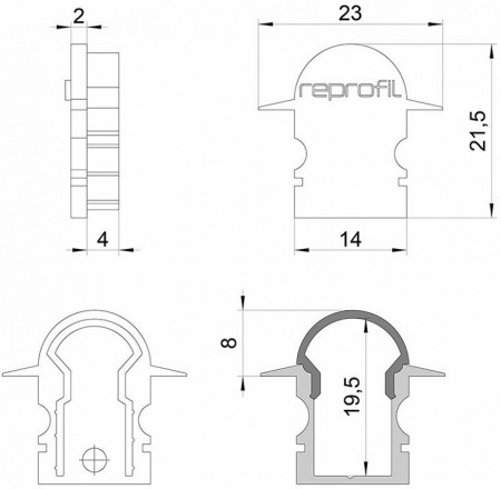 Заглушка для профиля Deko-Light R-ET-02-08 979642