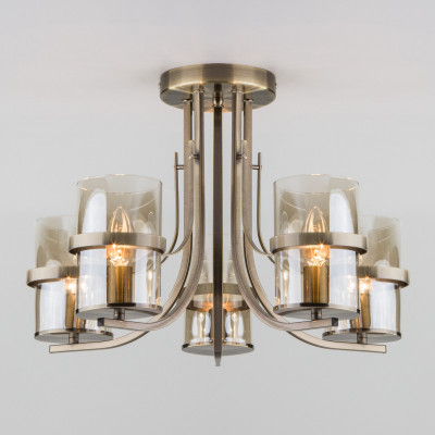 Люстра на штанге Eurosvet 60085/5 античная бронза