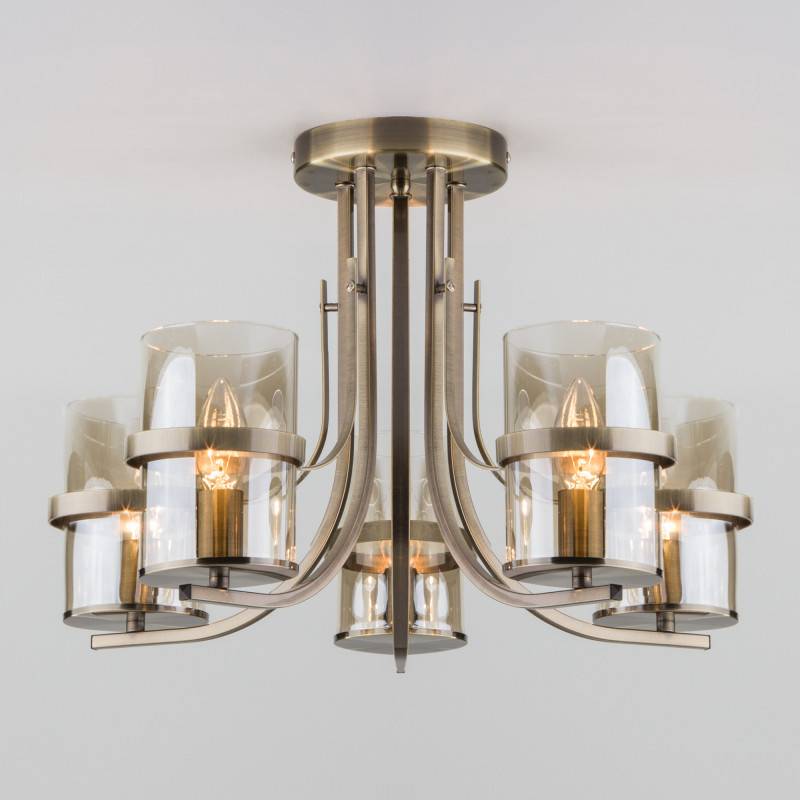 Люстра на штанге Eurosvet 60085/5 античная бронза