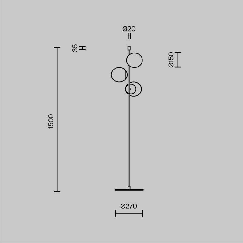 Торшер Maytoni MOD048FL-03G