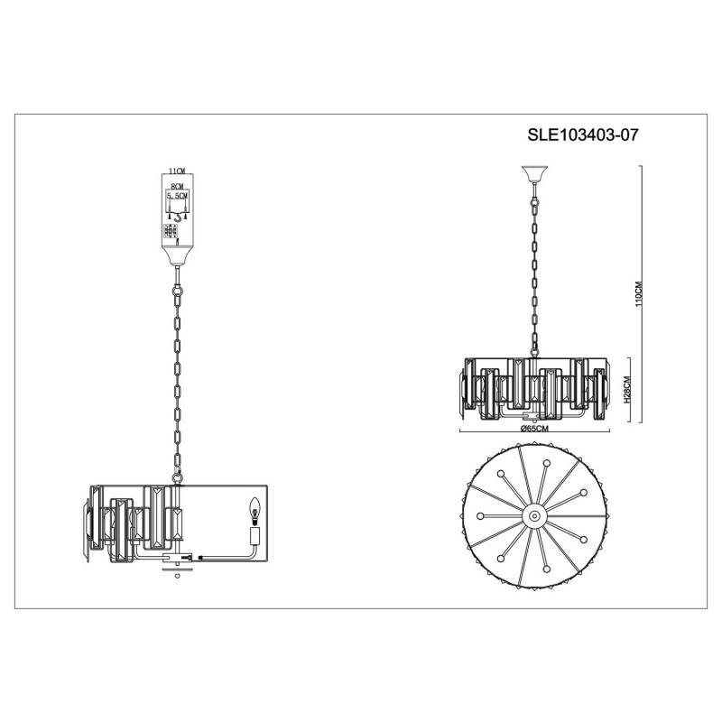 Подвесная люстра Evoluce SLE103403-07