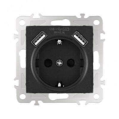 Розетка Arte Milano 206.47-1.black