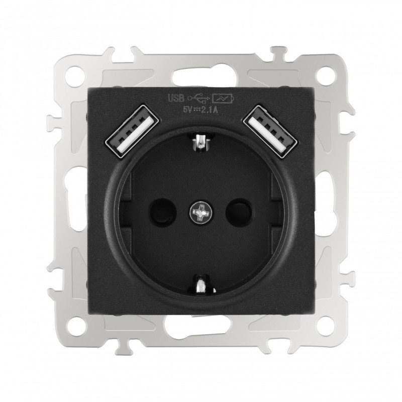 Розетка Arte Milano 206.47-1.black