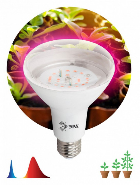 Лампа светодиодная Эра  E27 16Вт 1310K BR30-2S 11W DR/B PPF1.5umol/J Filcker 10%