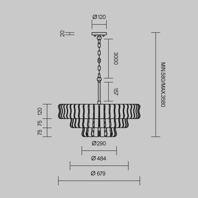 Подвесная люстра Maytoni MOD538PL-09MG