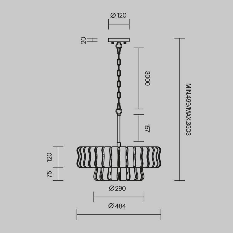 Подвесная люстра Maytoni MOD538PL-05MG