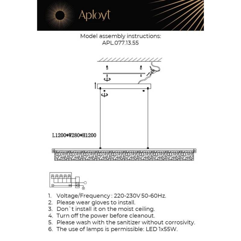 Подвесной светильник APLOYT APL.077.13.55