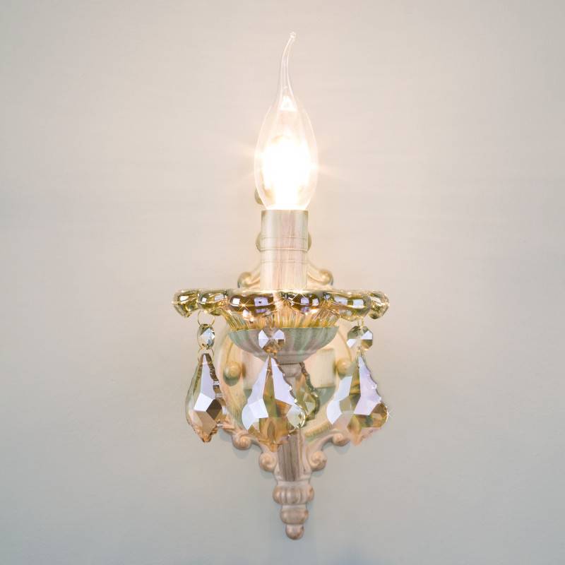 Бра Eurosvet 3281/1 белый с золотом/тонированный хрусталь Strot