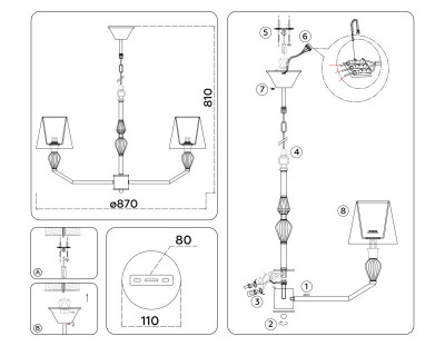 Подвесная люстра Ambrella Light LH75063