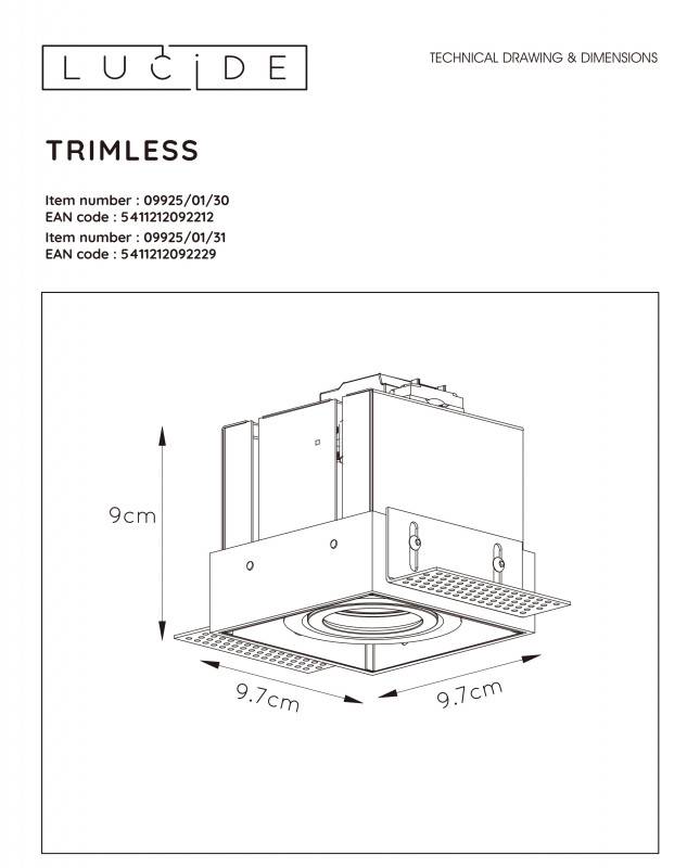 Встраиваемый светильник LUCIDE 09925/01/31
