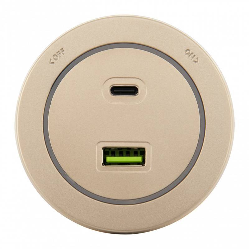 Трековая система розеток Arte Milano 399731TS/USB-Type-C Gold