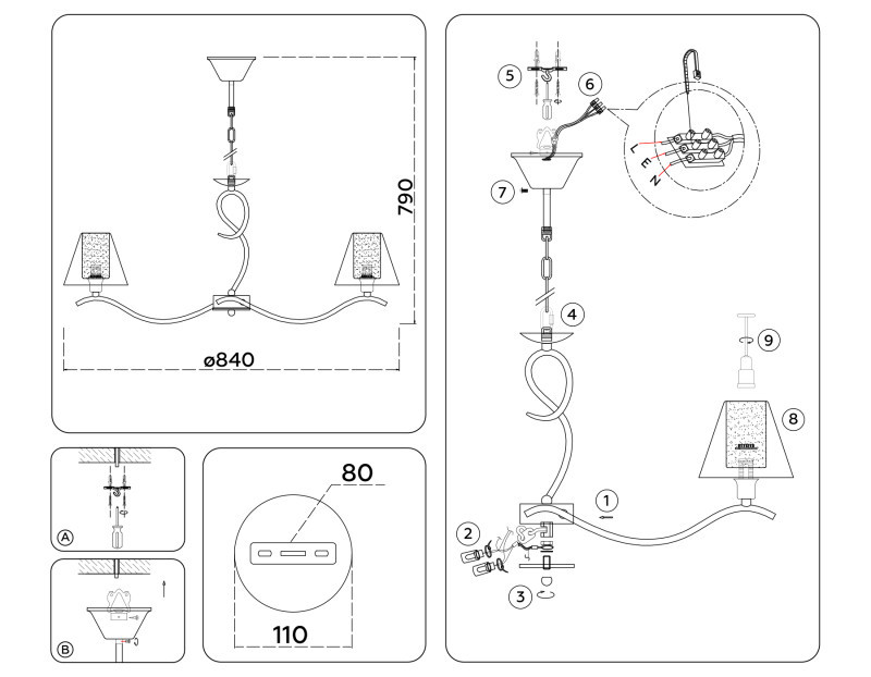 Подвесная люстра Ambrella Light LH57093