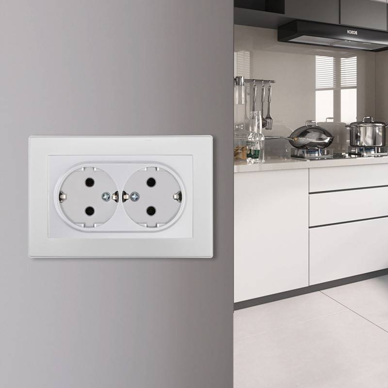 Розетка Arte Milano SET06-double-40-2 silver