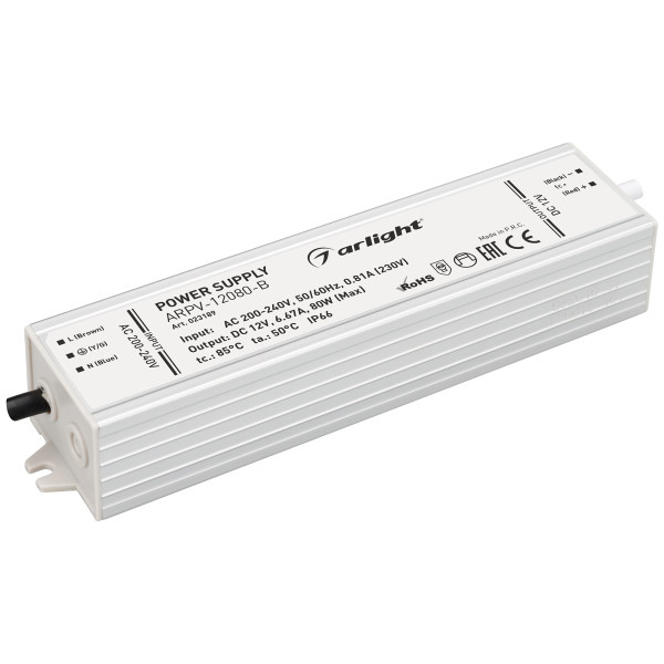 Блок питания Arlight ARPV 80W, 12V, IP67, Металл ARPV-12080-B