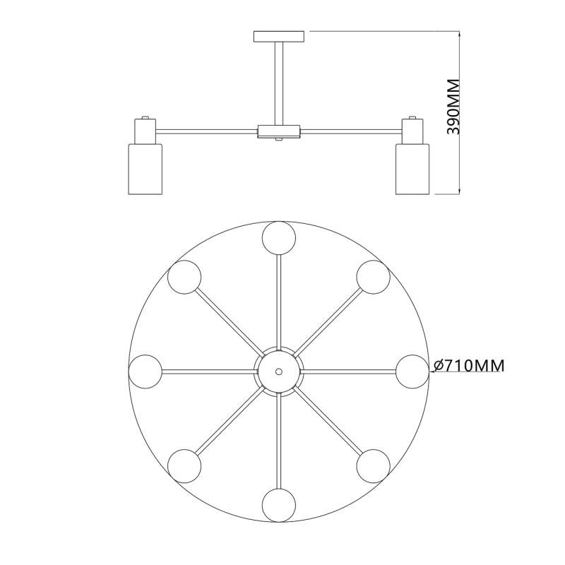 Люстра на штанге Escada 2120/8P Black