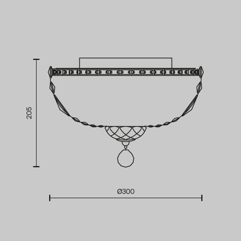 Накладная люстра Maytoni DIA100-CL-03-G