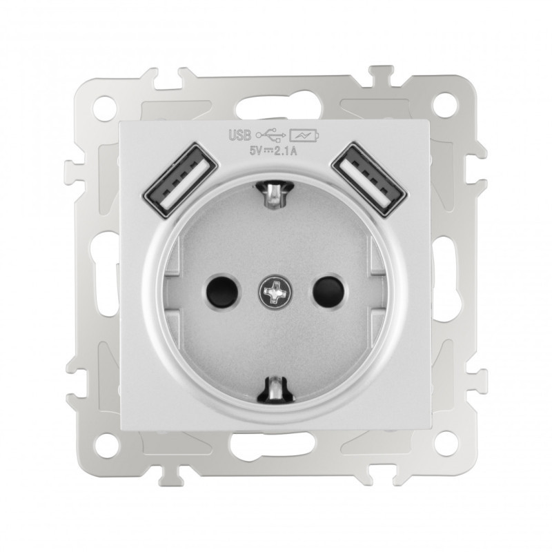 Розетка Arte Milano 206.47-1.silver