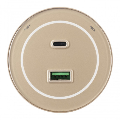 Трековая система розеток Arte Milano 399732TS/USB-Type-C Gold